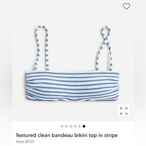 J. Crew Textured clean bandeau bikini top in stripe